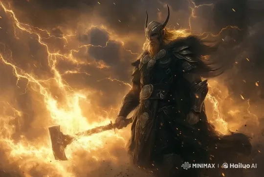 Majestic Figure Undergoes Fiery Skeletal Transformation – AI Generated Video | Hailuo AI