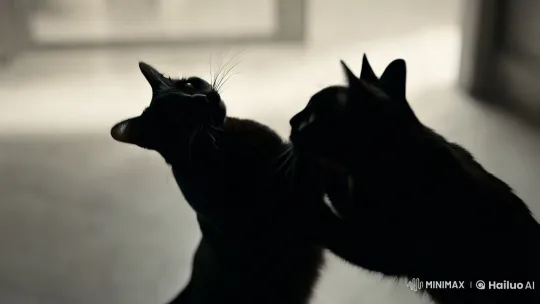 Monochromatic Drama: Dynamic Cats in Slow Motion – AI Generated Video | Hailuo AI