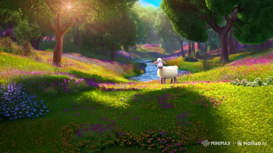 Enchanted Meadow: Hazel the Sheep's Serene Discovery – AI Generated Video | Hailuo AI