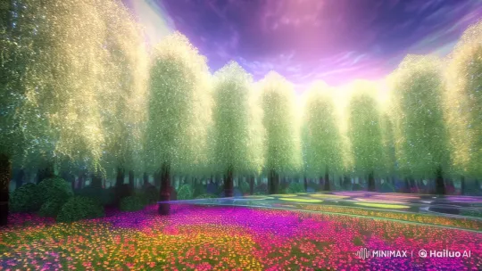 Magical Forest: Enchanted Canopy and Dreamlike Sky – AI Generated Video | Hailuo AI