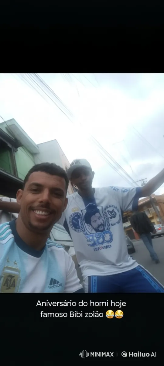 Two Men Exchange Sports Jerseys on Animated Street – AI Generated Video | Hailuo AI
