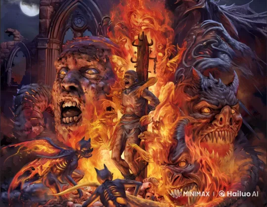 Infernal Torment: Animated Horror at the Ruined Cathedral – AI Generated Video | Hailuo AI