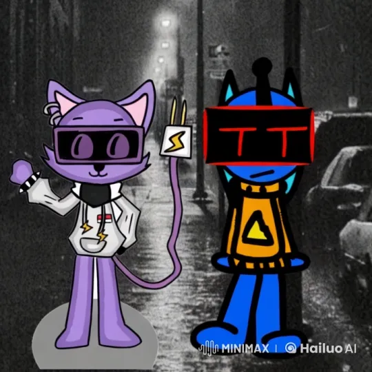 Anthropomorphic Characters Walk on a Night Street in Live2D Animation – AI Generated Video | Hailuo AI