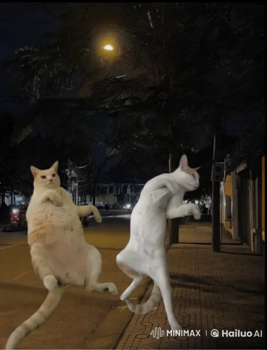 Kung Fu Cats' Intense Street Battle in Live2D Animation – AI Generated Video | Hailuo AI