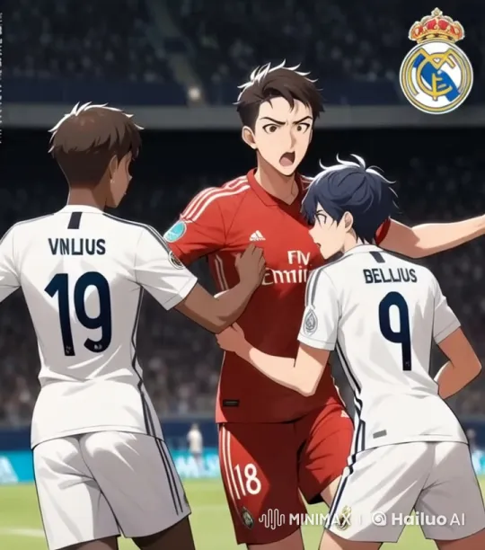 Real Madrid Players Confrontation in Football Stadium – AI Generated Video | Hailuo AI