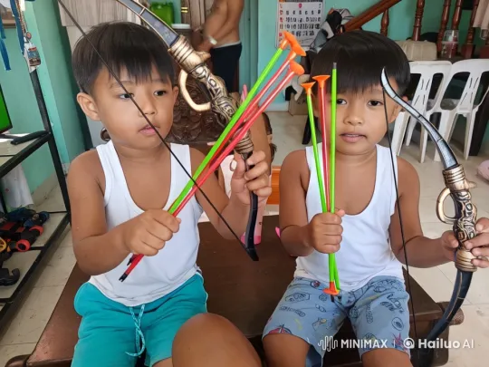 Children Practicing Kungfu with Bows and Arrows – AI Generated Video | Hailuo AI