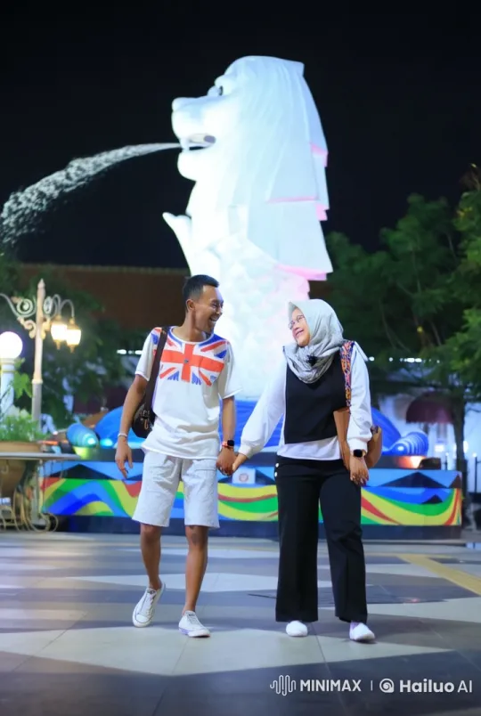 Couple Showcases Martial Arts in Vibrant Night Scene – AI Generated Video | Hailuo AI