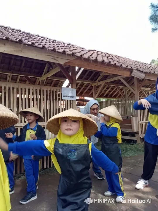 Animated Children and Realistic Rabbit Sing in Rustic Setting – AI Generated Video | Hailuo AI