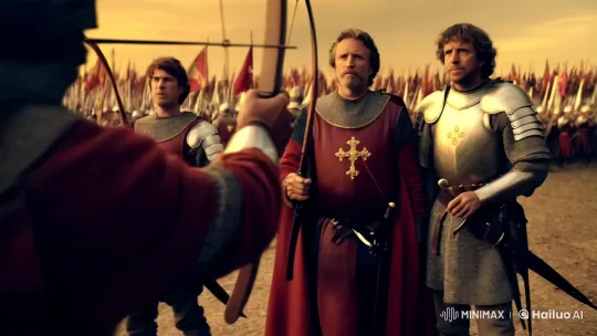 King Baldwin's Army Charges in Epic Sunset Battle Scene – AI Generated Video | Hailuo AI