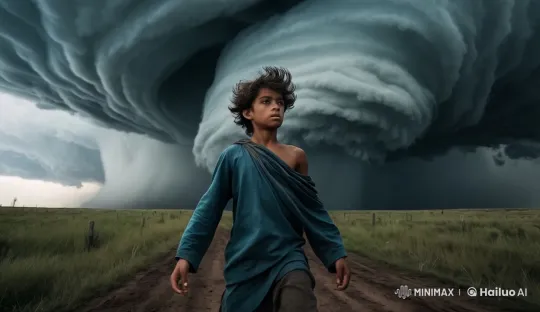 Dramatic Walk Towards an Approaching Storm – AI Generated Video | Hailuo AI
