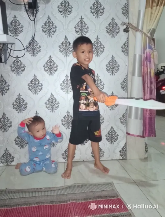 Children Practicing Kung Fu in Living Room – AI Generated Video | Hailuo AI