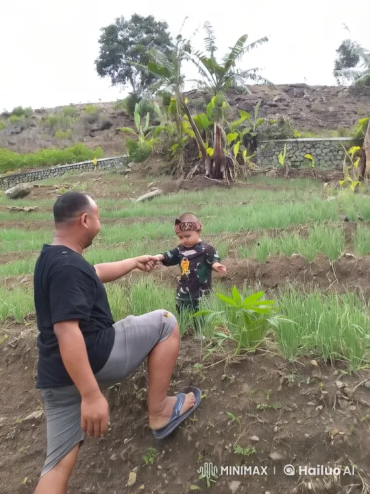 Father and Child Practicing Kungfu in Serene Garden – AI Generated Video | Hailuo AI