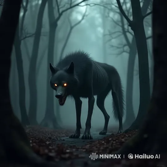 Menacing Wolf Prowls Through Haunted Forest – AI Generated Video | Hailuo AI
