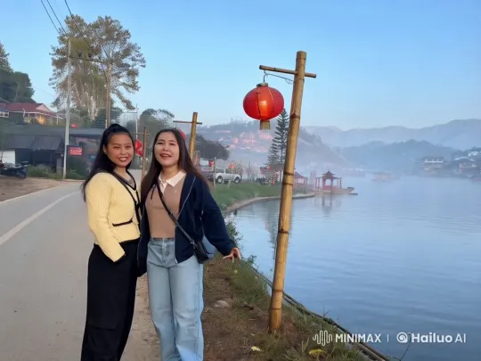 Women Display Martial Arts Mastery in Serene Lakeside Setting – AI Generated Video | Hailuo AI