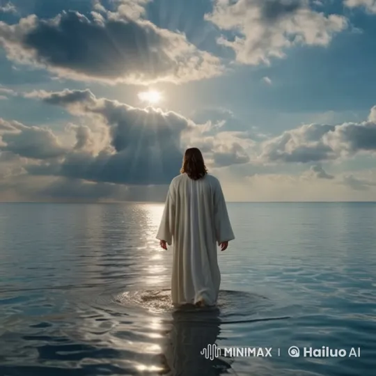 Jesus Walks on Water - Serene Animated Miracle – AI Generated Video | Hailuo AI