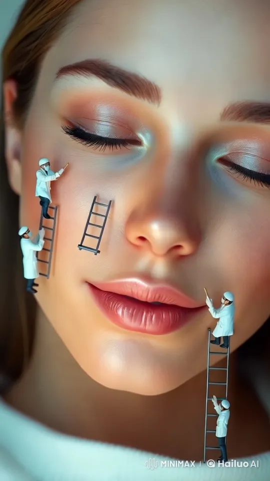 Tiny Figure Gently Applies Cream on Skin – AI Generated Video | Hailuo AI