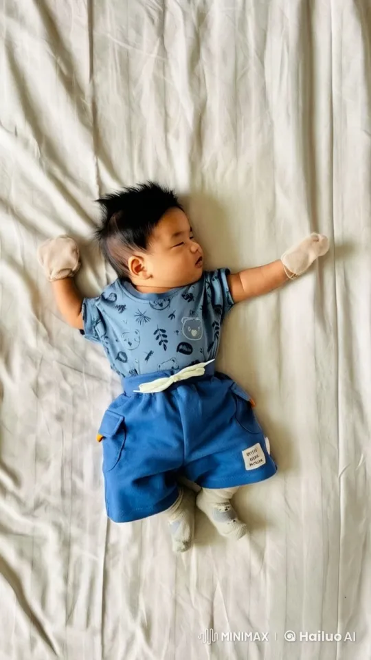 Baby Swings and Plays Toy Guitar in Serene Video – AI Generated Video | Hailuo AI