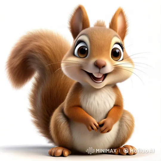 Animated Squirrel Celebrates Nut Discovery in Live2D Forest Scene – AI Generated Video | Hailuo AI