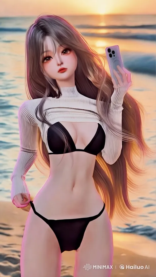 Character by the Sea at Sunset - Live2D Animation – AI Generated Video | Hailuo AI