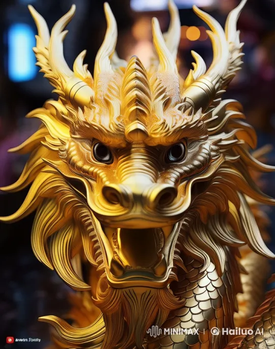Golden Dragon Glides Through Majestic Skies – AI Generated Video | Hailuo AI