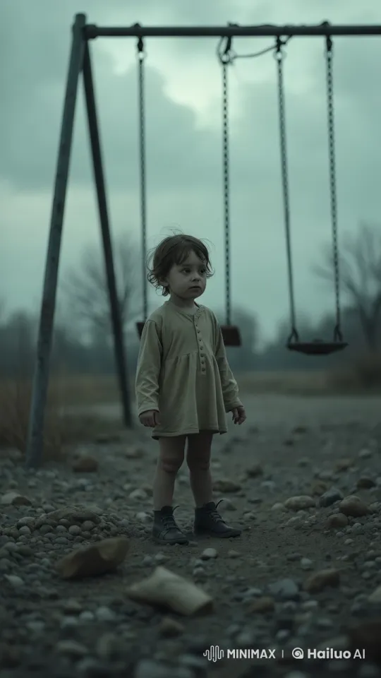 Melancholic Child on Swing Set: Live2D Animated Scene – AI Generated Video | Hailuo AI