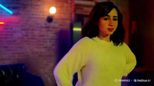 Woman Dancing with Grace in Neon-Lit Nightclub – AI Generated Video | Hailuo AI