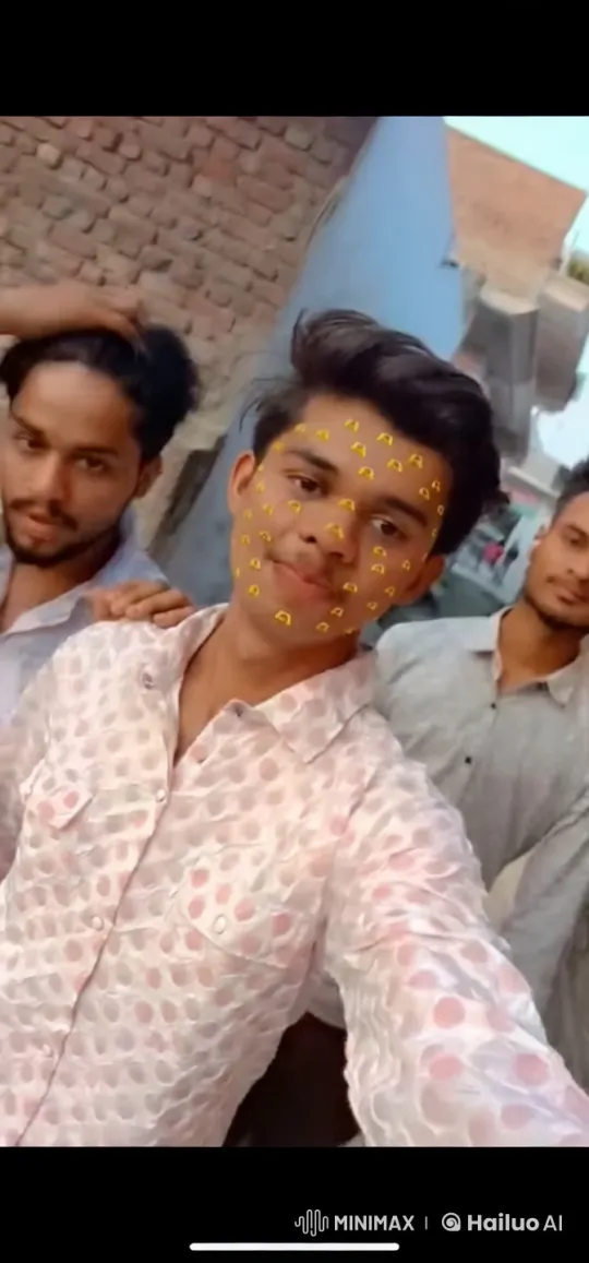 Group of Friends Mimic Kissing Pose for Photo – AI Generated Video | Hailuo AI