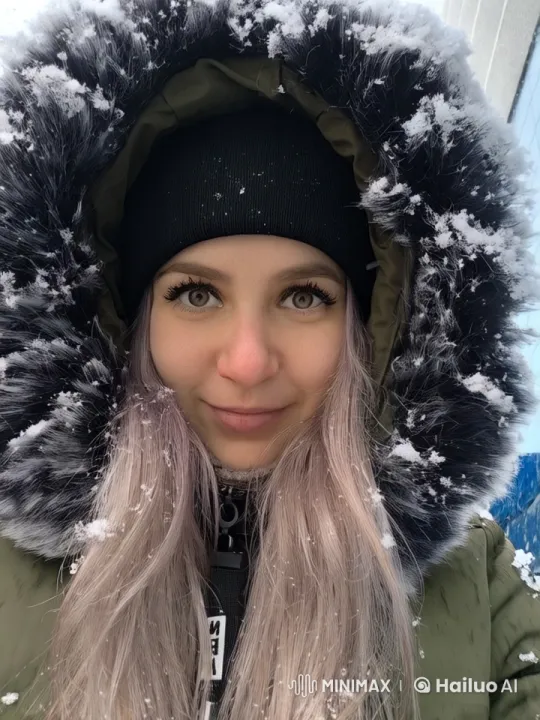 Girl Builds Snowman in Falling Snow – AI Generated Video | Hailuo AI