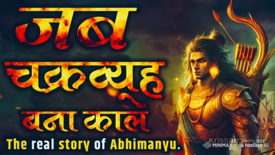 Abhimanyu's Epic Battle: Live2D Animation with Fiery Text – AI Generated Video | Hailuo AI