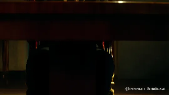 Low-angle Shot of a Man in a Formal Suit at a Luxury Table – AI Generated Video | Hailuo AI