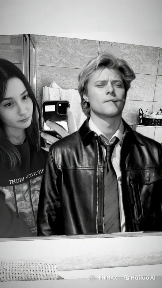 Intimate Couple's Selfie in Animated Bathroom Scene – AI Generated Video | Hailuo AI