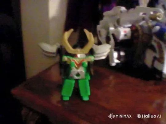 Green Shogun Beetle Zord Toy Demonstrates Flight – AI Generated Video | Hailuo AI
