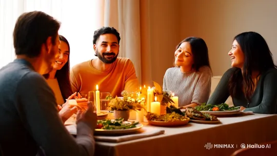 Family and Friendship Captured in Golden Moments – AI Generated Video | Hailuo AI