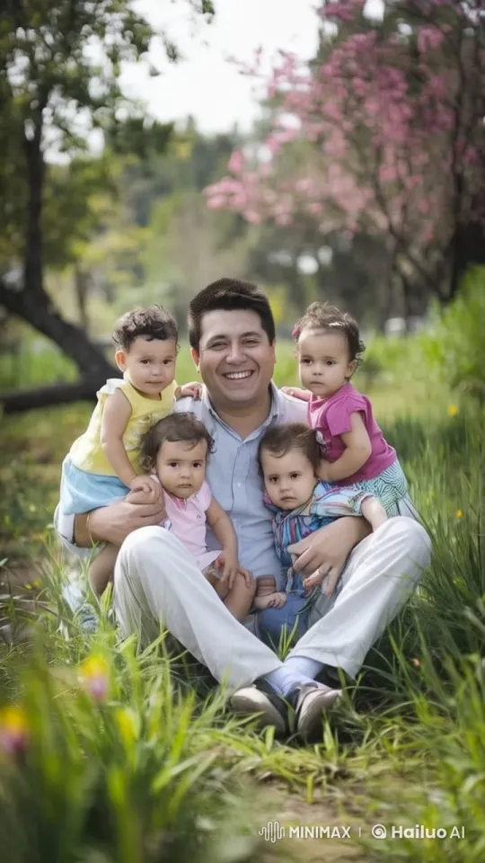 Family Bliss in a Lush Meadow Setting – AI Generated Video | Hailuo AI