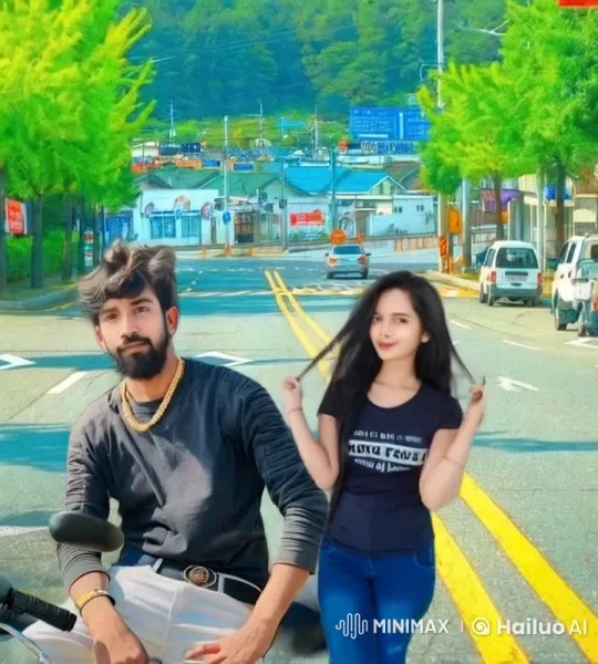 Young Couple's Intimate Moment in Suburban Neighborhood – AI Generated Video | Hailuo AI