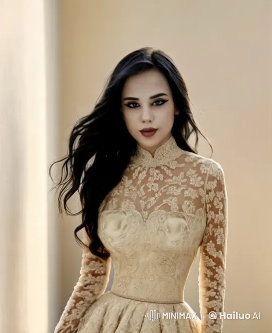 Elegant Woman Walks with Lions in Modern Mall – AI Generated Video | Hailuo AI