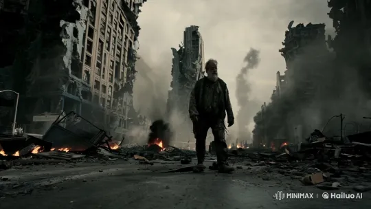 Haunting Post-Apocalyptic Journey in Cinematic One-Shot – AI Generated Video | Hailuo AI