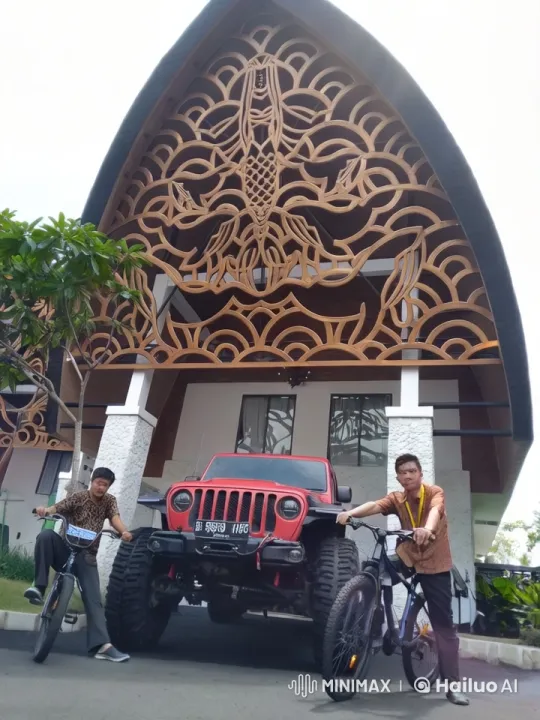 Bicyclists Perform Martial Arts in Front of Elegant Building – AI Generated Video | Hailuo AI