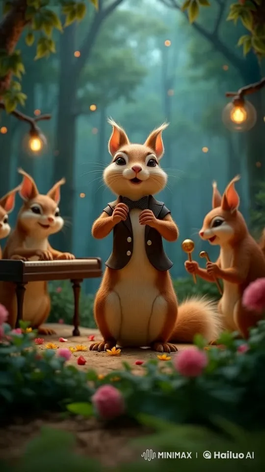 Enchanted Forest: Harmonious Rabbits Live2D Performance – AI Generated Video | Hailuo AI