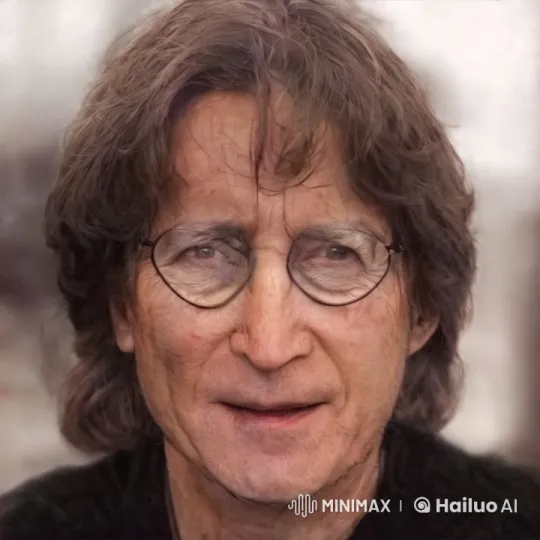 John Lennon, 75, Laughs Warmly in Photo Studio – AI Generated Video | Hailuo AI