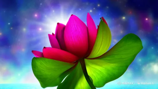 Radiant Lotus Unfurls in Celestial Realm – AI Generated Video | Hailuo AI