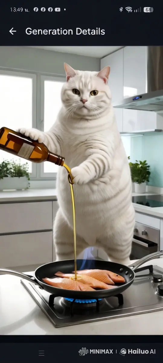 AI Cat Mimics Human Activities with Assistance – AI Generated Video | Hailuo AI