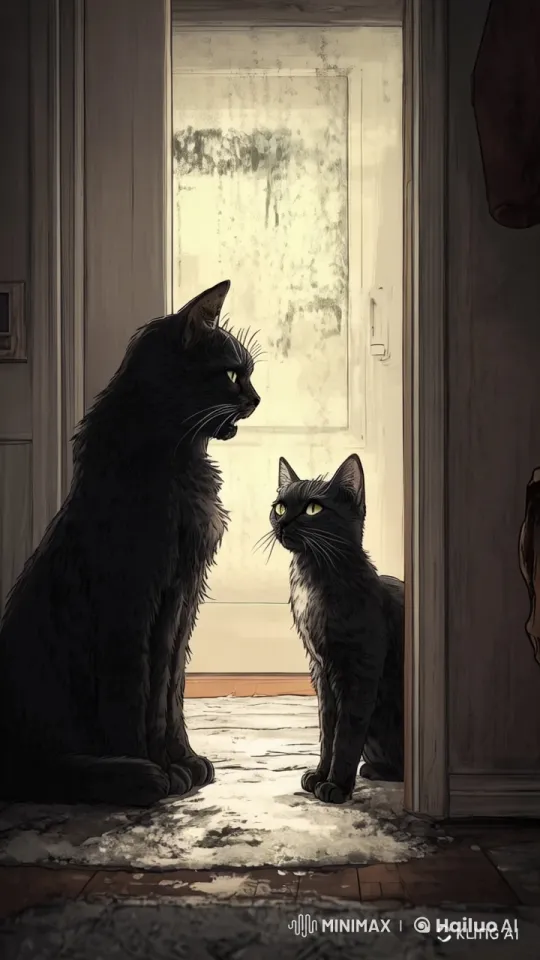 Rival Cats' Standoff on a Quiet Night Street – AI Generated Video | Hailuo AI