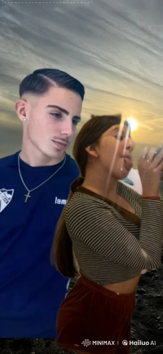 Boy and Girl Embrace Under the Setting Sun – AI Generated Video | Hailuo AI