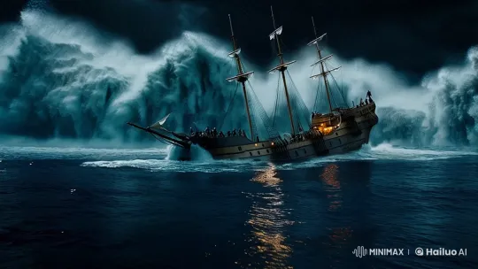 Ship's Struggle Against a Stormy Sea in Cinematic Short Film – AI Generated Video | Hailuo AI