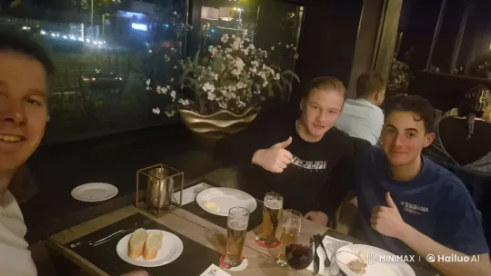 Charming Diners Enthralled by Epic Nighttime Scene – AI Generated Video | Hailuo AI