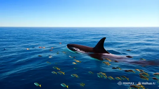 Underwater Journey: The Majestic World of Orcas – AI Generated Video | Hailuo AI