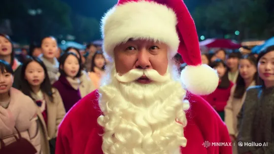 Santa Revealed: A Woman's Transformation – AI Generated Video | Hailuo AI