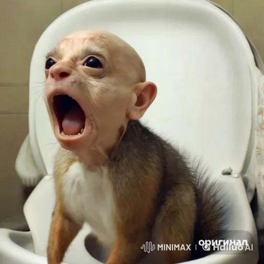 Squirrel with Woman's Head Has Severe Diarrhea in Bathroom – AI Generated Video | Hailuo AI