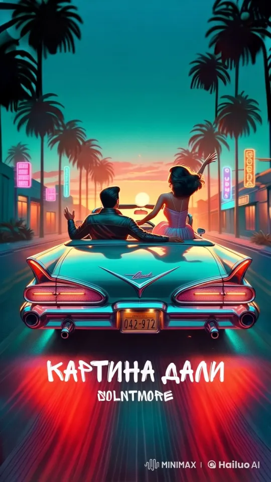 Vibrant Sunset Drive Animation with Animated Car – AI Generated Video | Hailuo AI